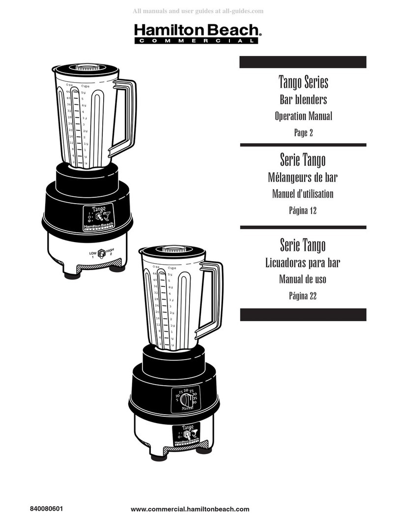 Hamilton Beach Commercial Tango 91300 Operation manual