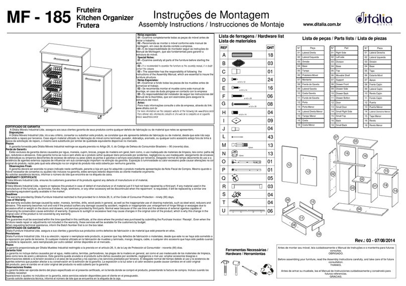 DITALIA MF-185 Assembly instructions