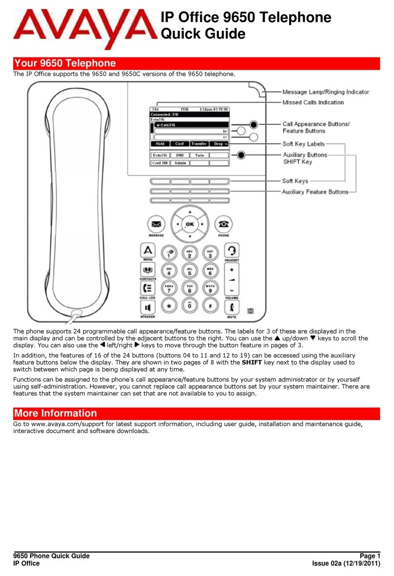 Avaya one-X 9650C User manual