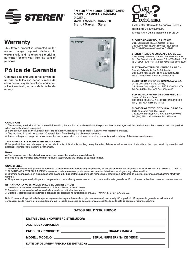 Steren CAM-030 instruction manual
