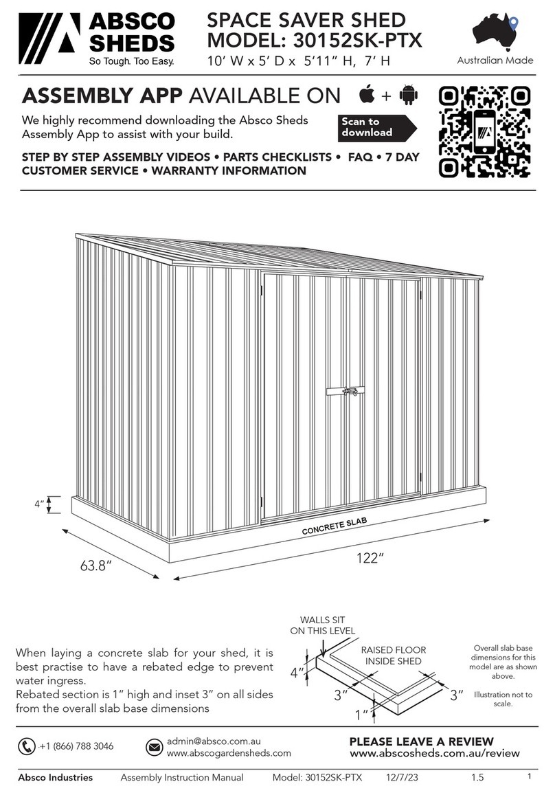 ABSCO SHEDS 30152SK-PTX manual
