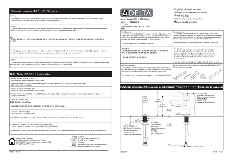 Delta DC33925 User manual