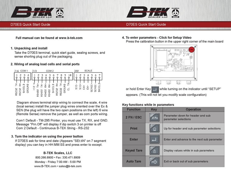 BTEK D70ES quick start guide