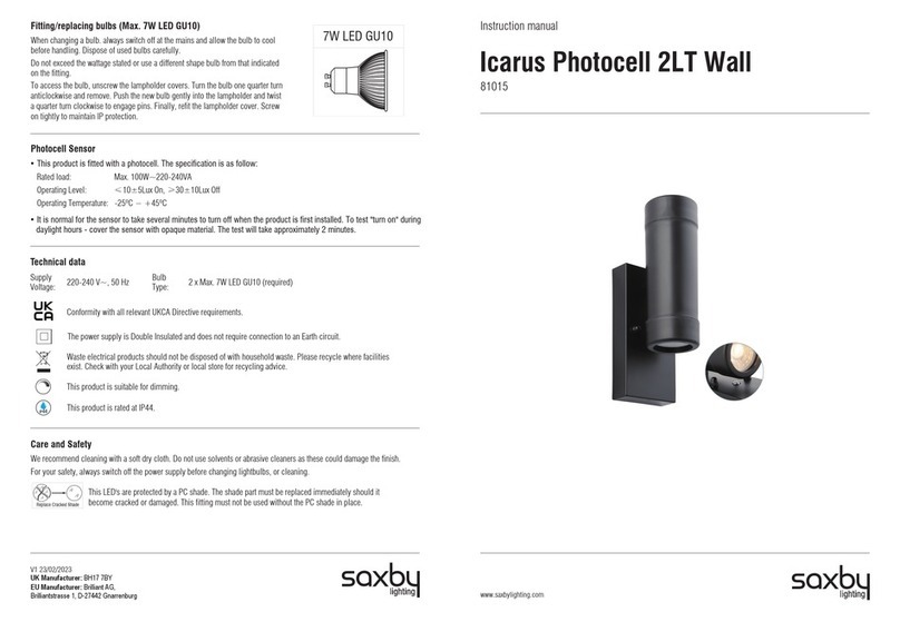 Saxby Lighting Icarus Photocell 2LT Wall instruction manual