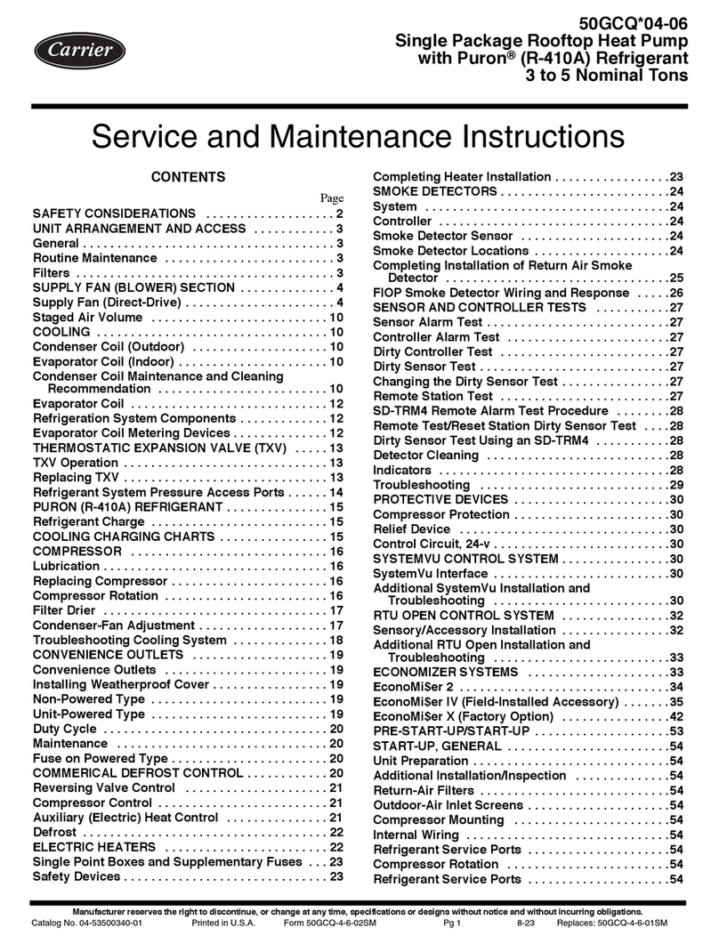 Carrier 50GCQ Series Installation and user guide