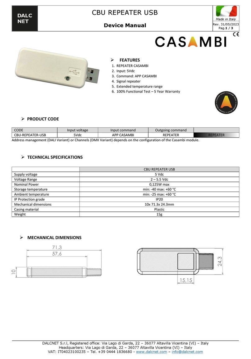 DALCNET CASAMBI CBU-REPEATER-USB Application guide