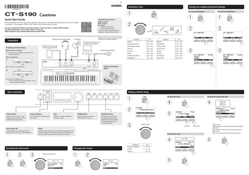 Casio Casiotone CT-S190 User manual