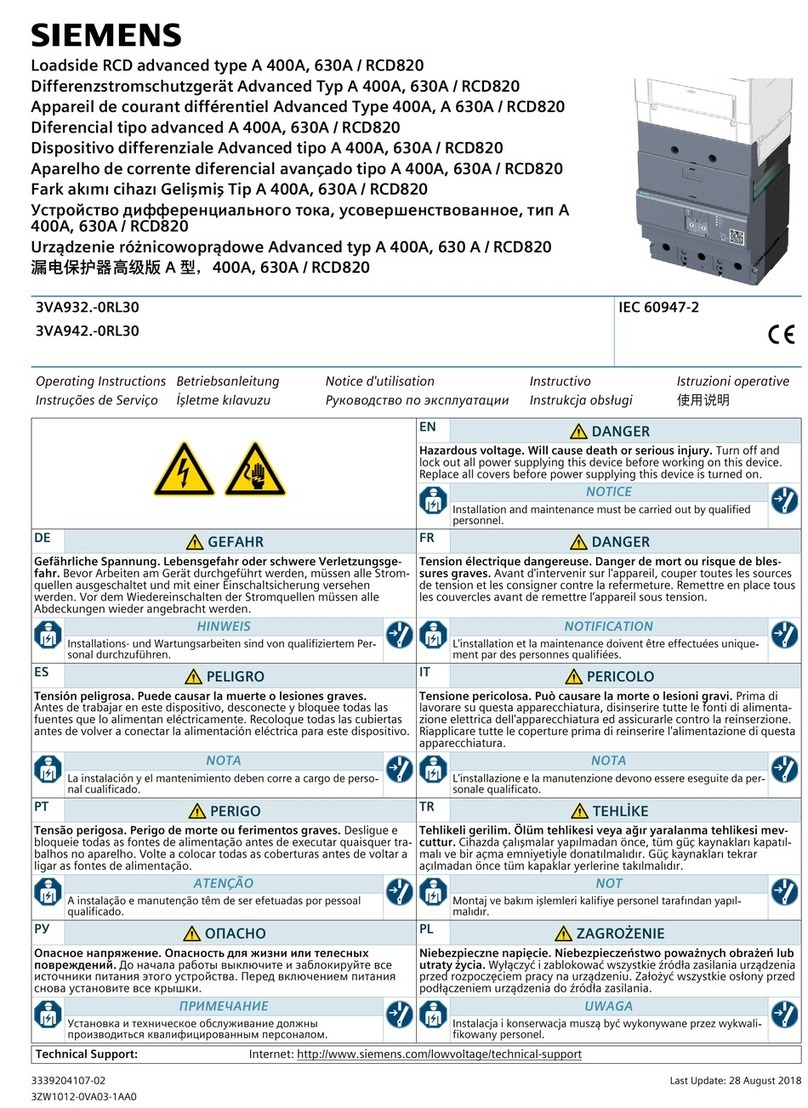 Siemens 3VA932 0RL30 Series User manual