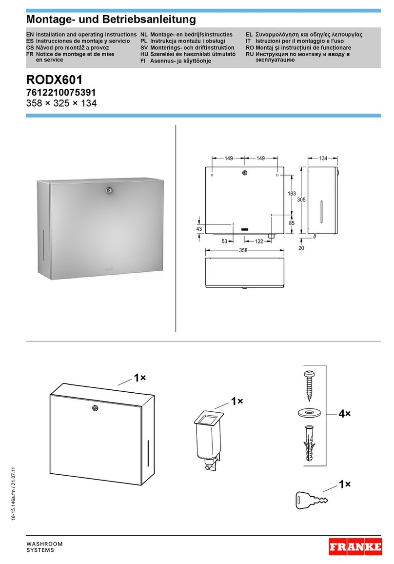 Franke RODX601 User manual