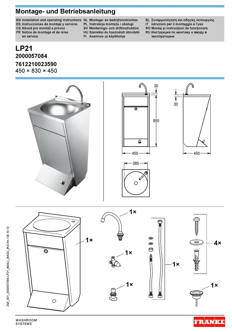 Franke 2000057084 Installation and operating instructions