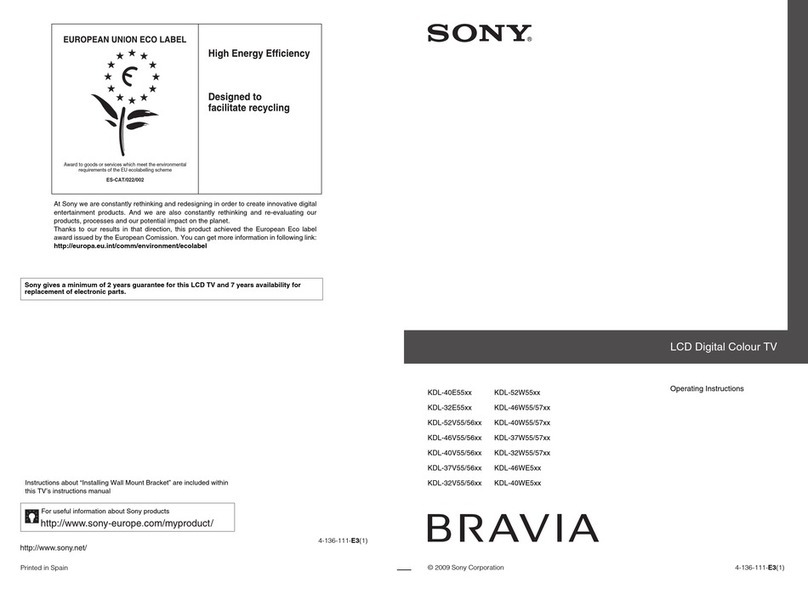 Sony BRAVIA KDL-40E55 Series User manual