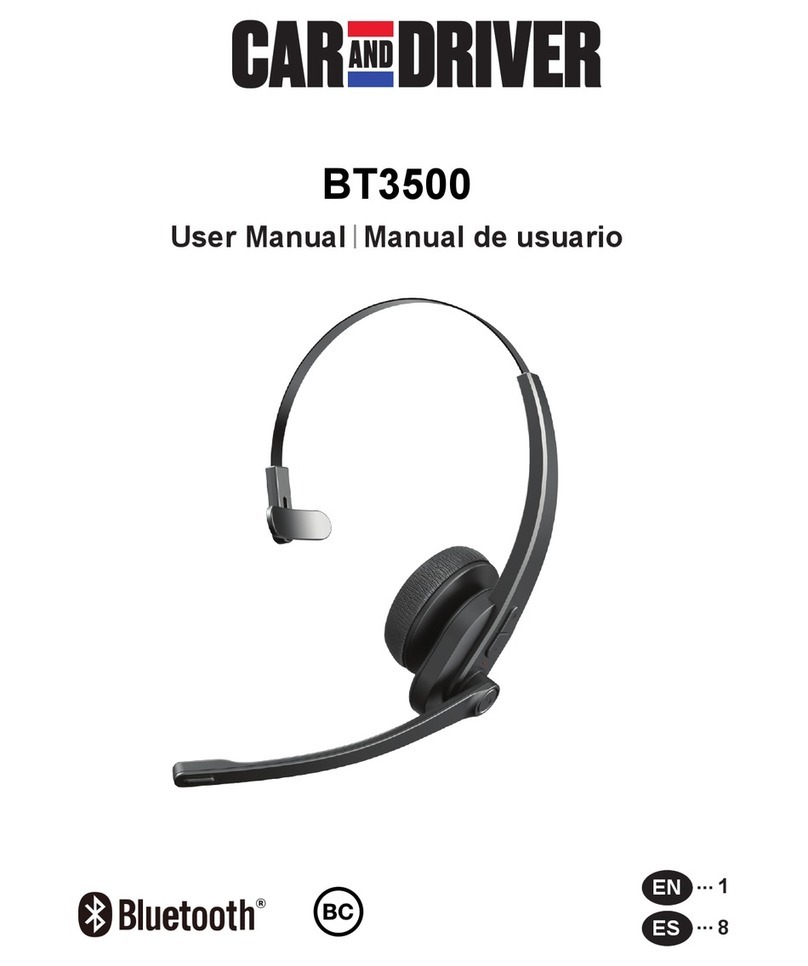 Car and Driver BT3500BK User manual