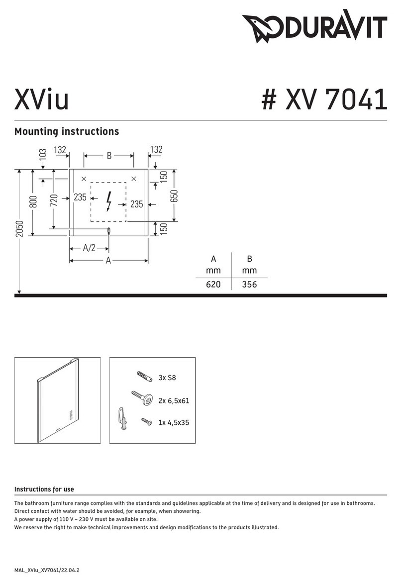 DURAVIT XViu XV 7041 Mounting instructions