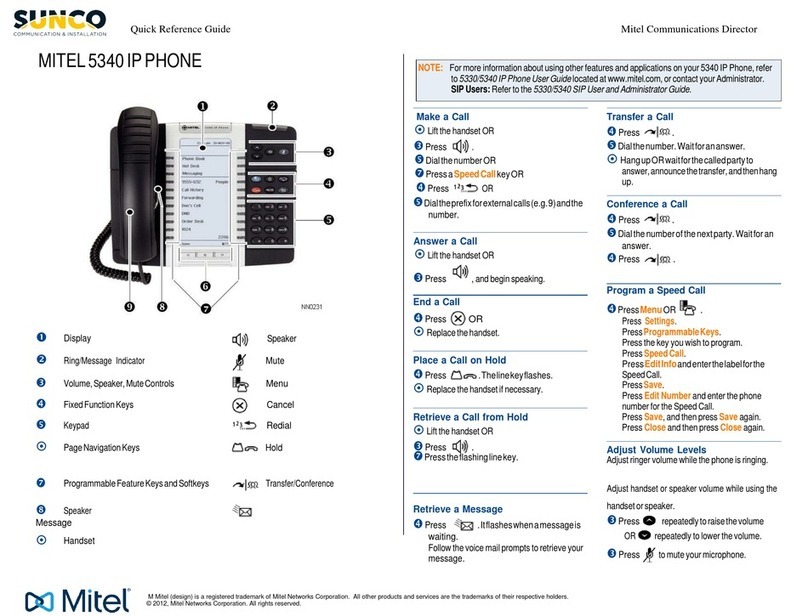 Mitel OfficeConnect 5340 User manual