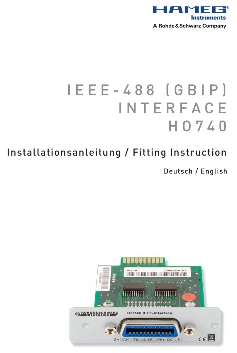 Rohde & Schwarz HAMEG Instruments HO740 FITTING INSTRUCTION