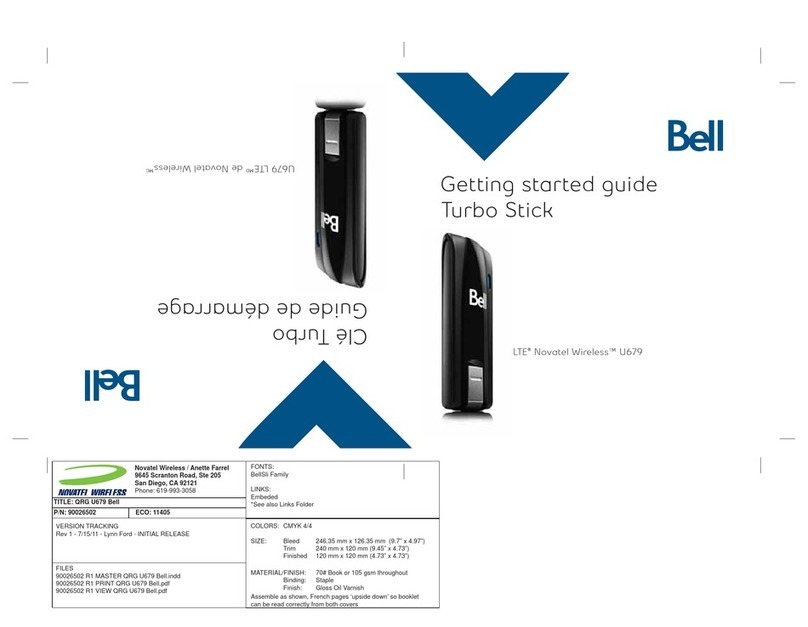 Bell Novatel Wireless U679 User manual