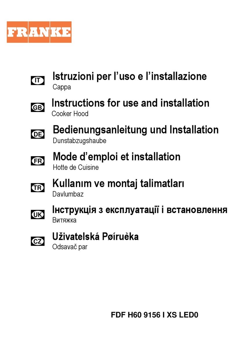 Franke FDF H60 9156 I XS LED0 Instructions for use and installation