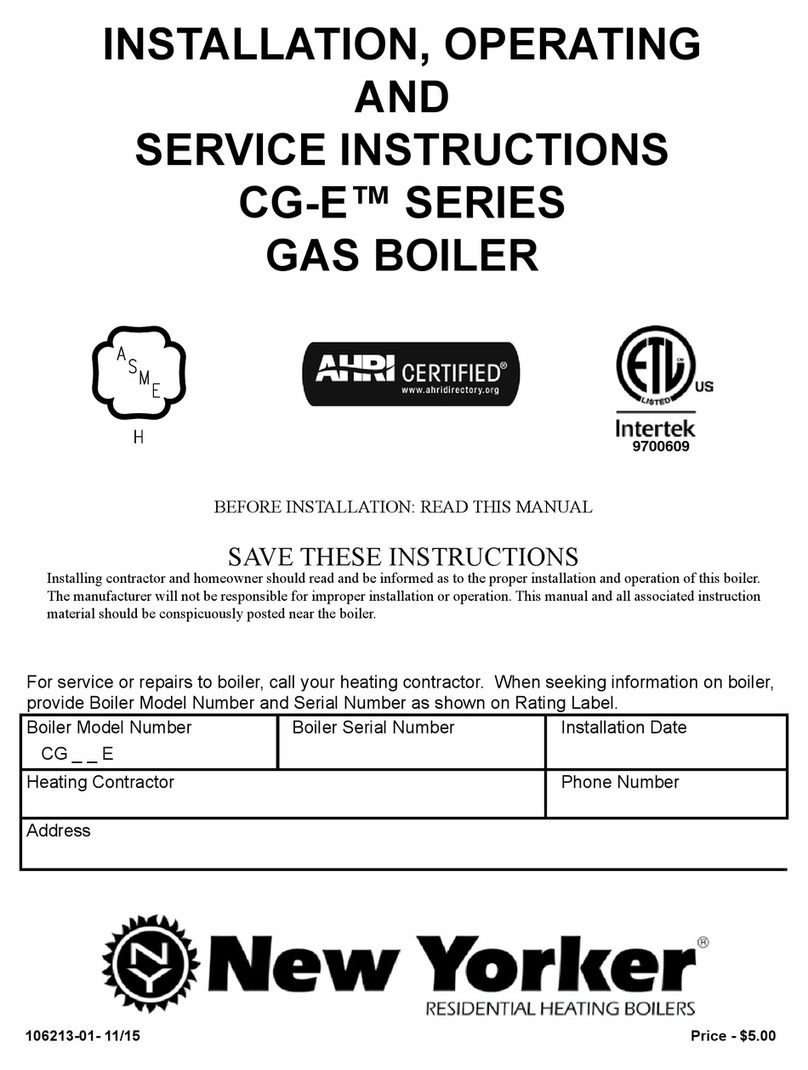 New Yorker CG30E Series Installation, operating and service instructions