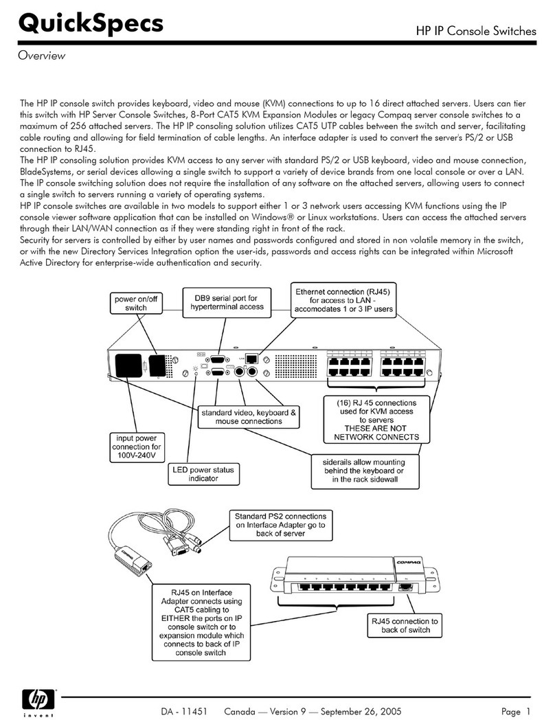 HP 262586-B21 - IP Console Switch 3x1x16 KVM User instructions