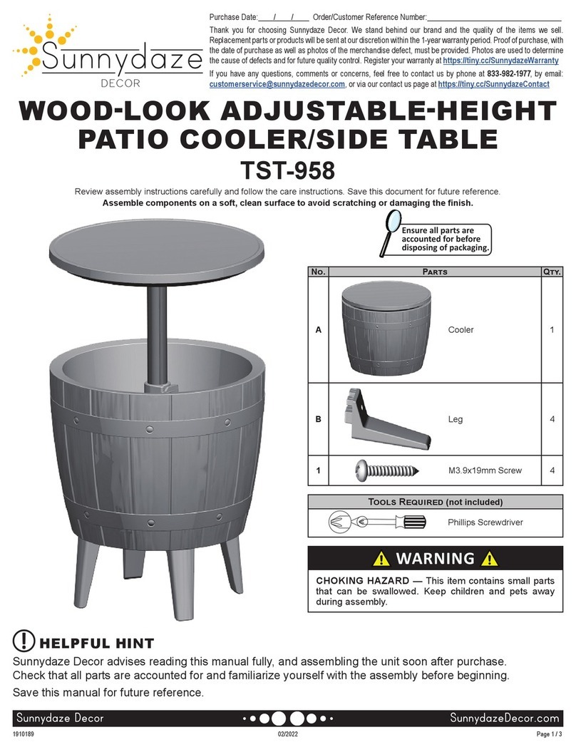 Sunnydaze Decor TST-958 User manual Sunnydaze Decor TST-958 User manual