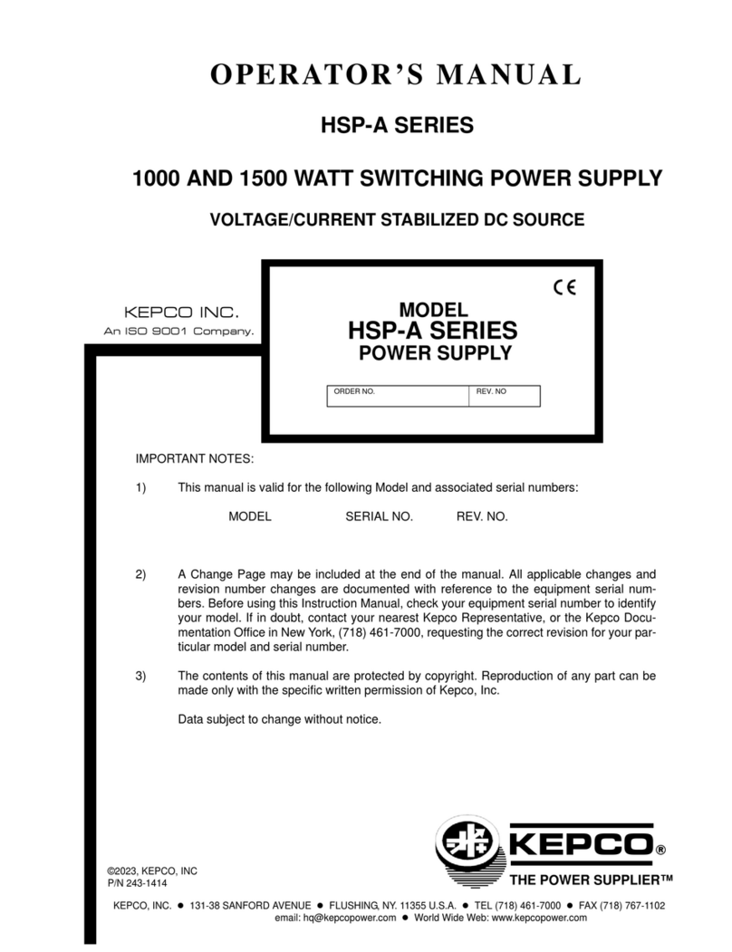 KEPCO HSP-A Series Operator's manual