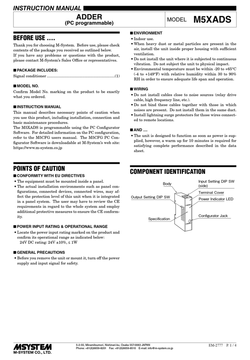 M-system M5XADS instruction manual