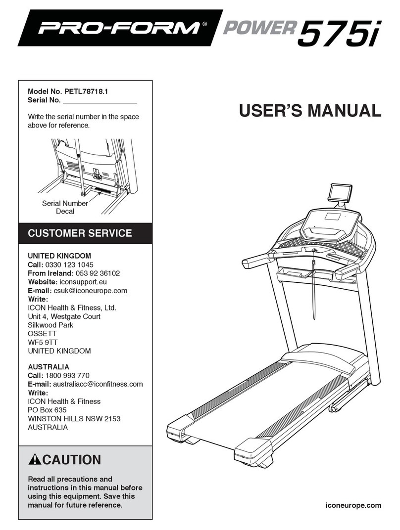 Pro-Form POWER 575i User manual