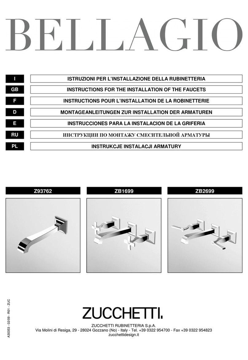 ZUCCHETTI BELLAGIO Z93762 Instruction for the installation