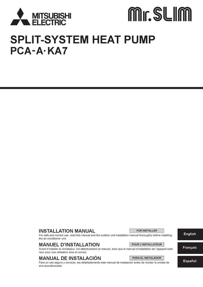 Mitsubishi Electric Mr.SLIM PCA-A KA7 Series installation manual Mitsubishi Electric Mr.SLIM PCA-A KA7 Series installation manual