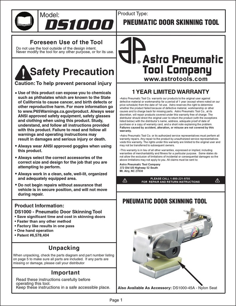 Astro Pneumatic Tool DS1000 manual