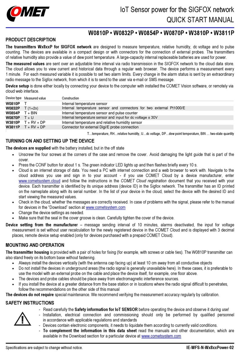 Comet W0854P User manual