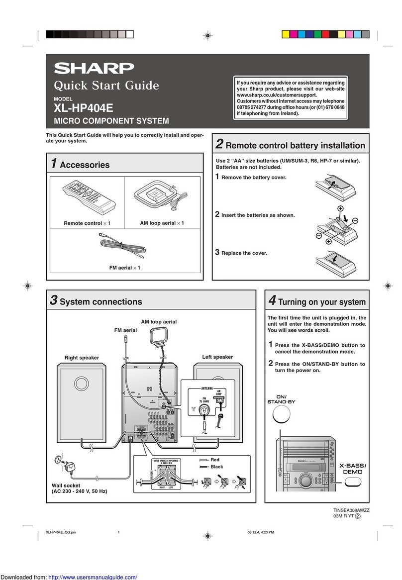 Sharp XL-HP404E quick start guide