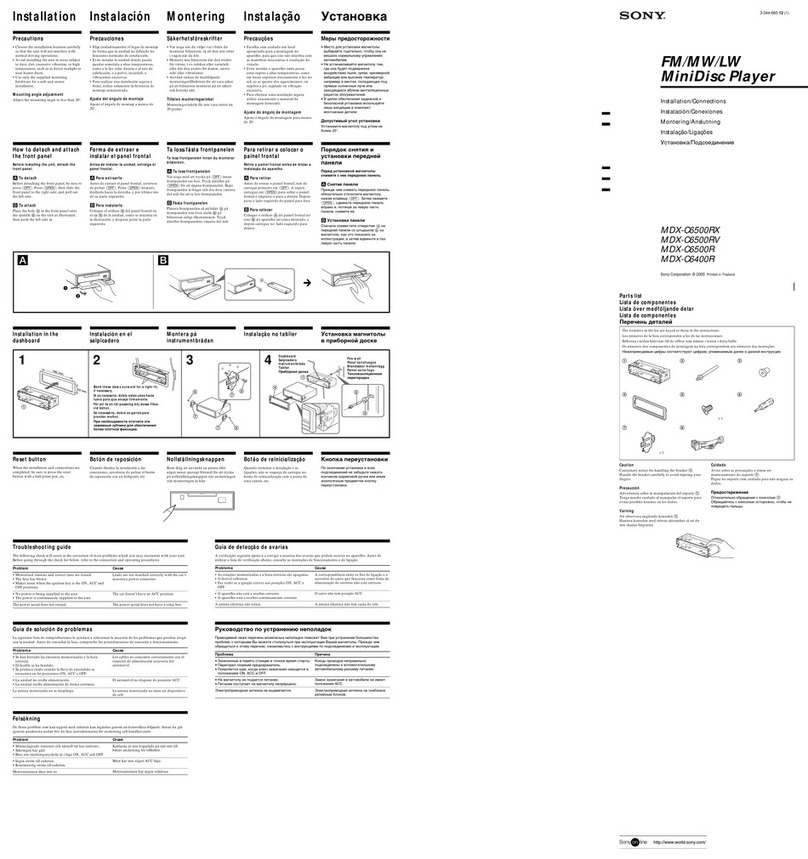 Sony MDX-C6500RX Product guide