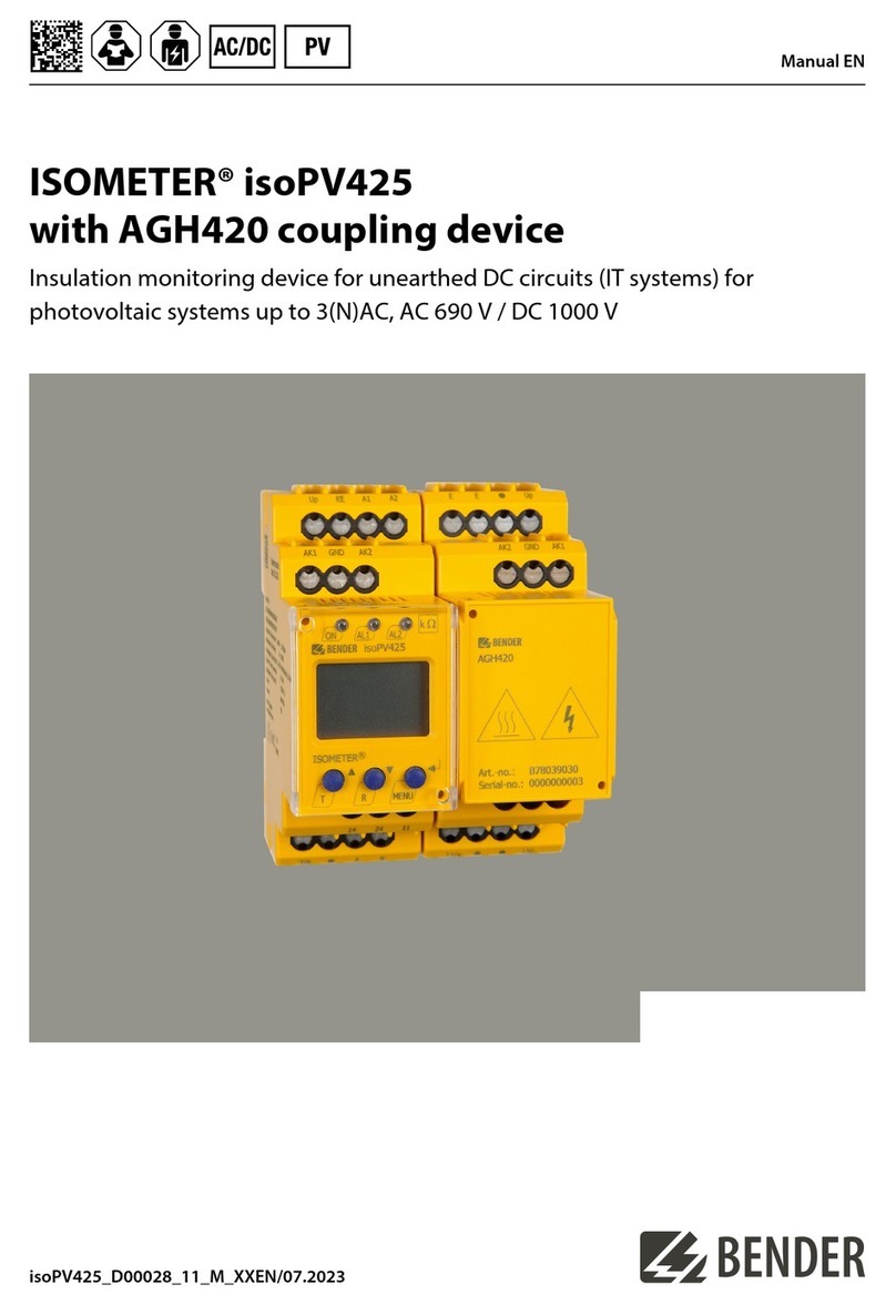 Bender ISOMETER isoPV425 with AGH420 User manual