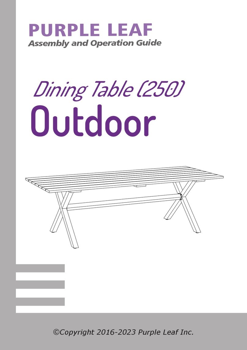 PURPLE LEAF Dining Table 250 Assembly and operation guide