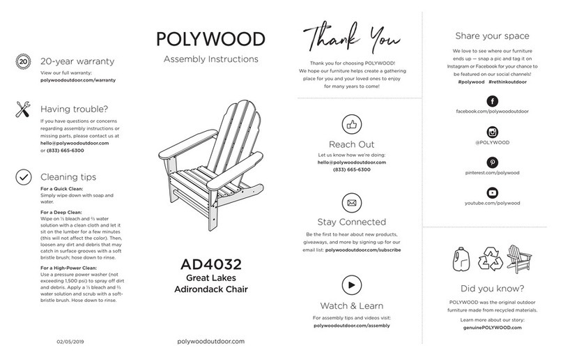 Polywood Great Lakes AD4032 User manual Polywood Great Lakes AD4032 User manual