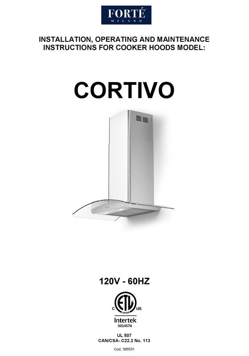 Forte Cortivo Series Installation, Operating and Maintenance Instructions for the Installer and the User Forte Cortivo Series Installation, Operating and Maintenance Instructions for the Installer and the User