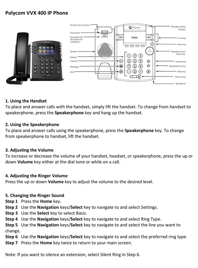 Polycom VVX 400 Series quick start guide