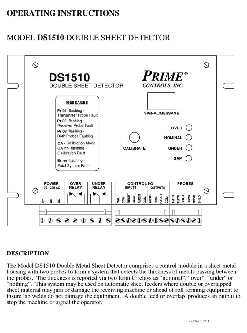 Prime Controls DS1510 operating instructions