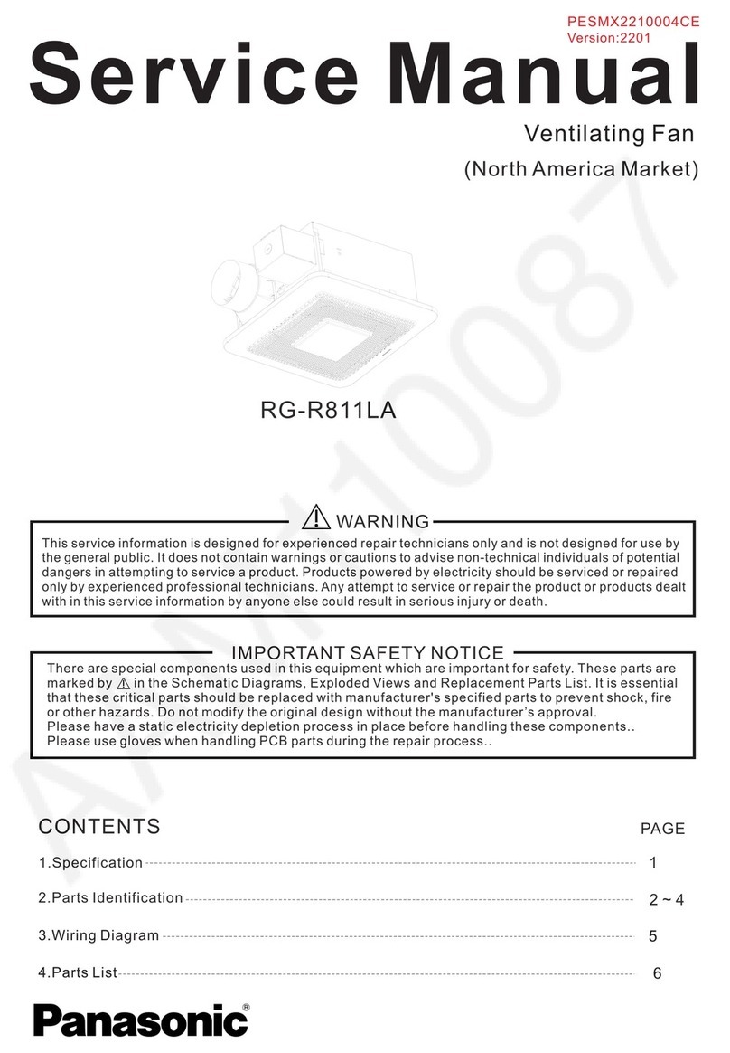 Panasonic WhisperRemodel RG-R811LA User manual