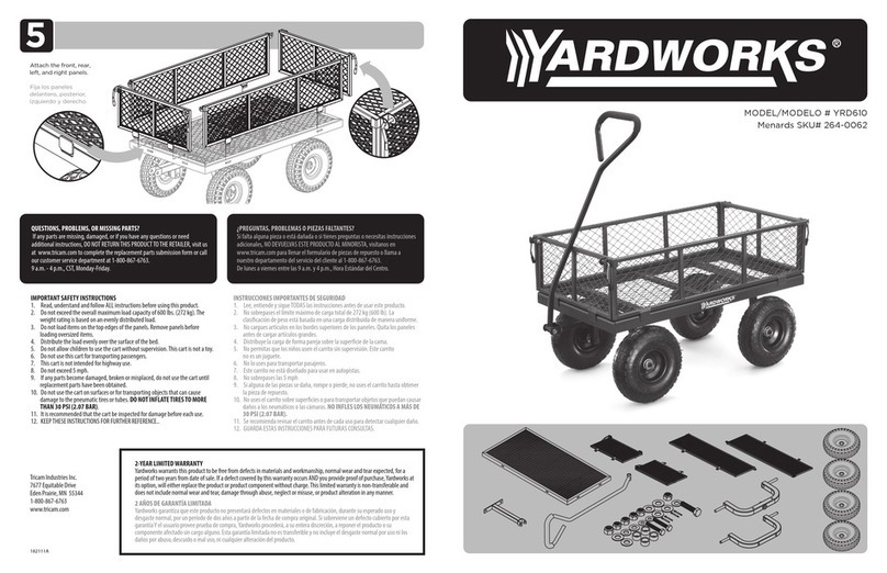 Yard Works YRD610 quick start guide