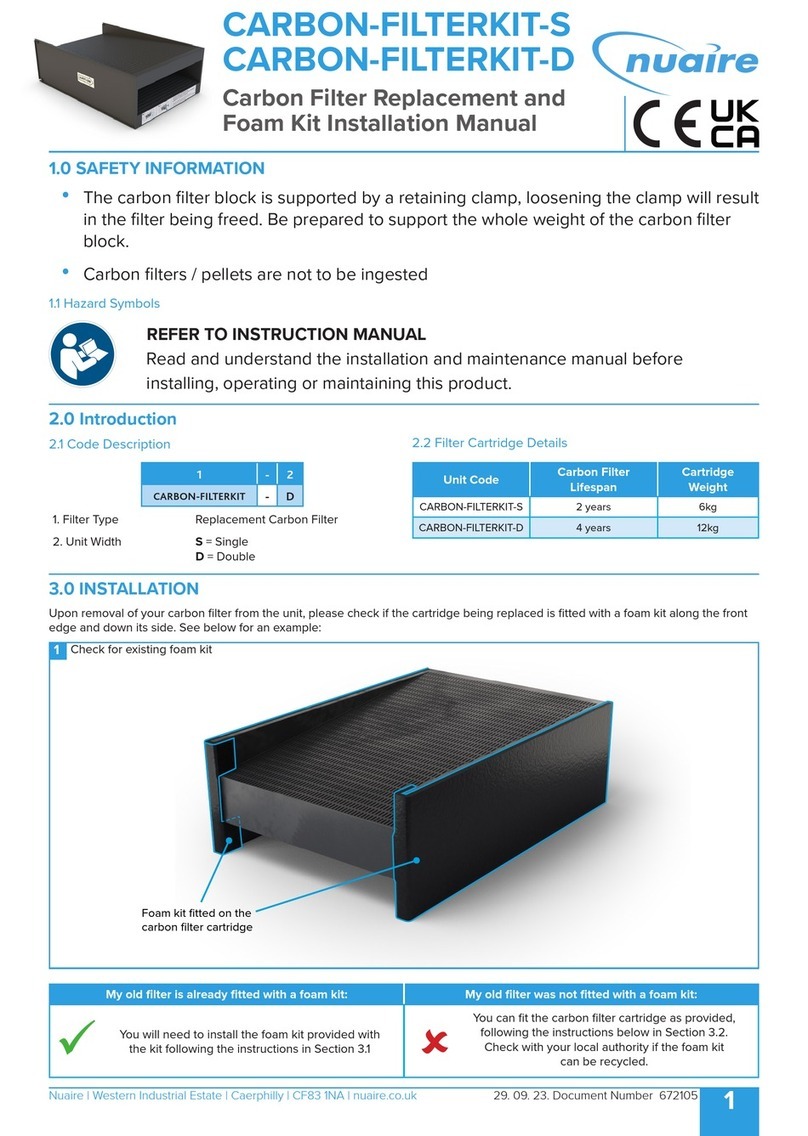 NuAire CARBON-FILTERKIT-S installation manual