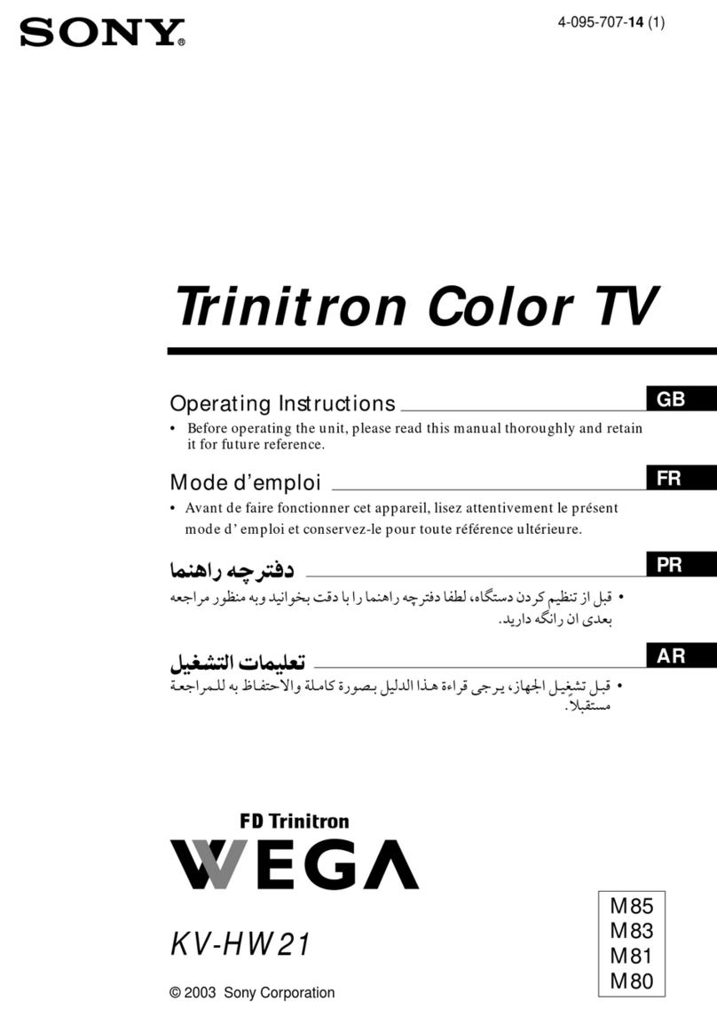 Sony Trinitron Wega KV-HW2180 User manual