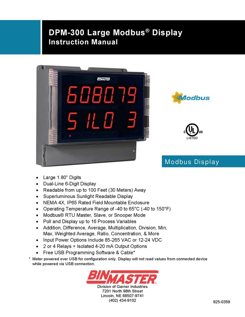Bin Master Large Modbus DPM-300 User manual
