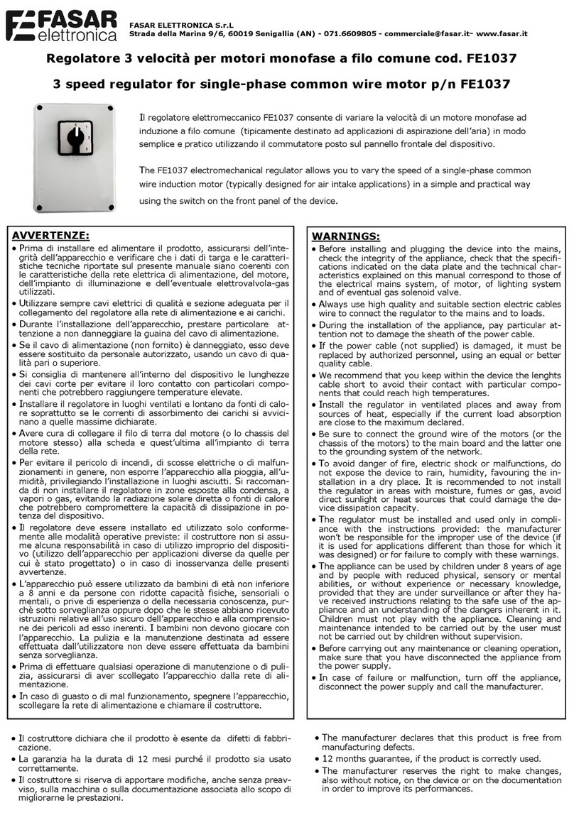 FASAR ELETTRONICA FE1037 User manual