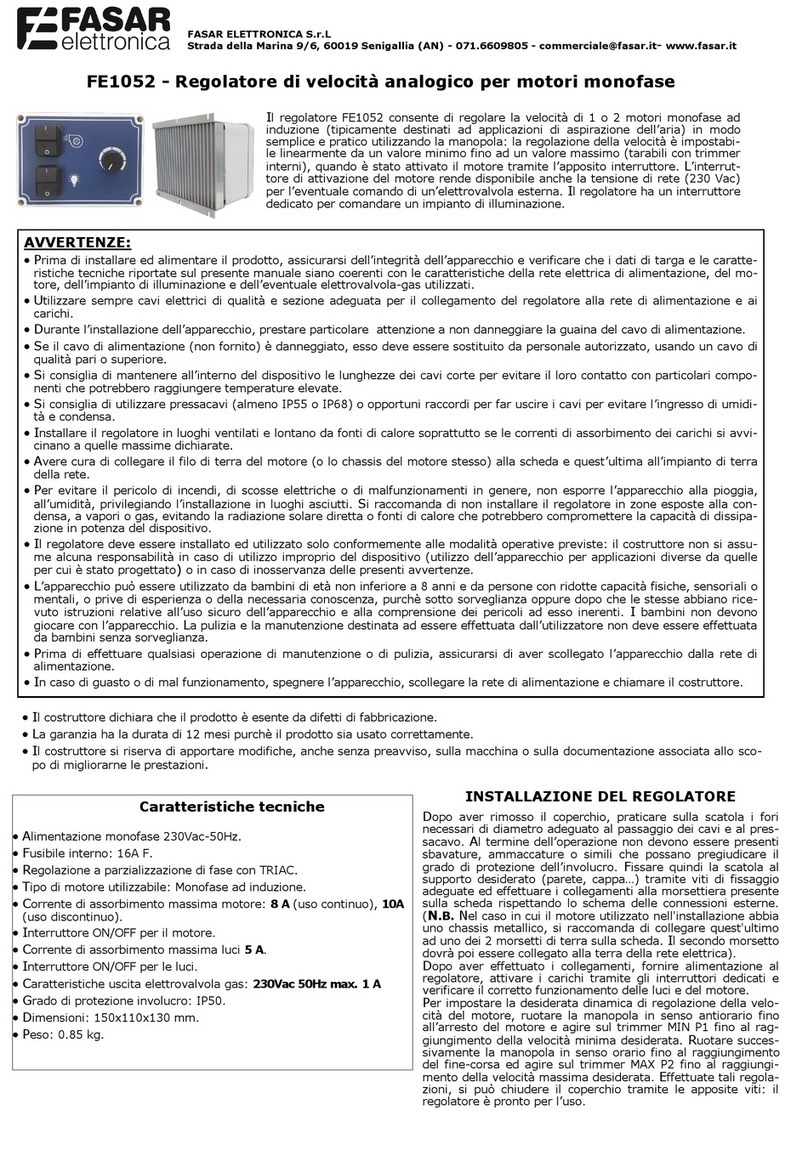 FASAR ELETTRONICA FE1052 manual FASAR ELETTRONICA FE1052 manual
