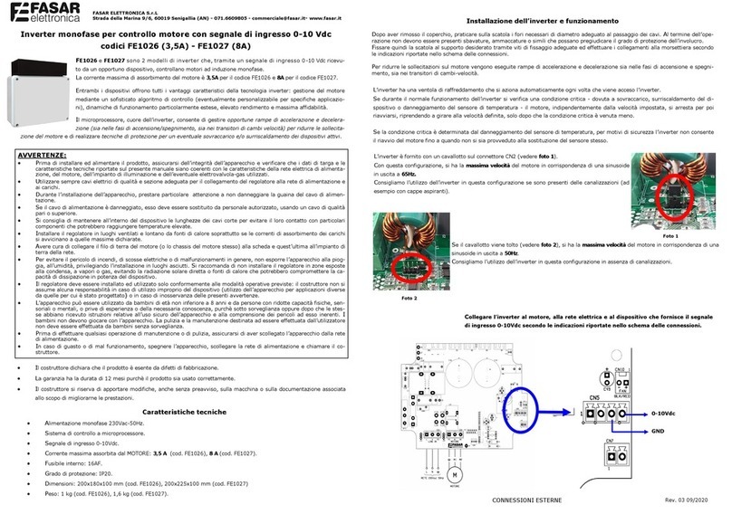 FASAR ELETTRONICA FE1026 manual