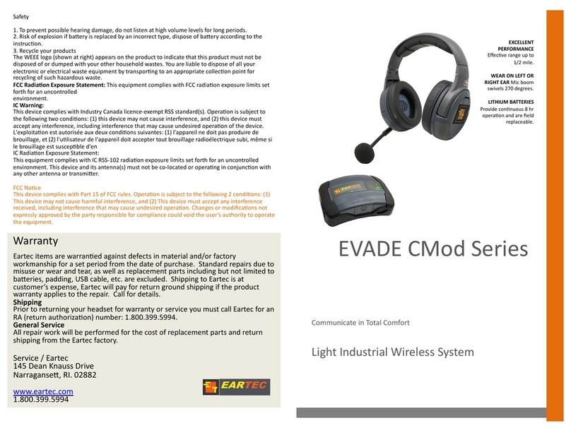 Eartec EVADE CMod Series quick start guide