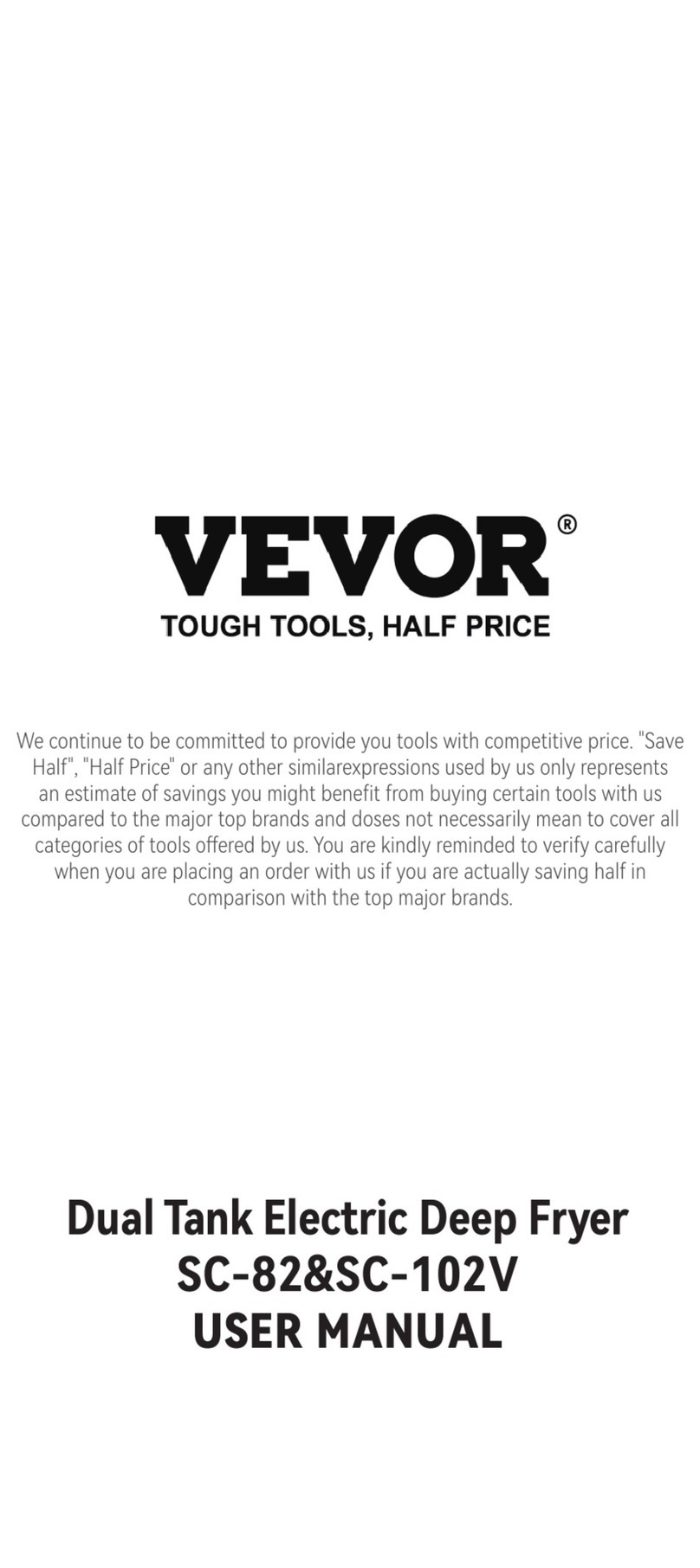 VEVOR SC-82 user manual