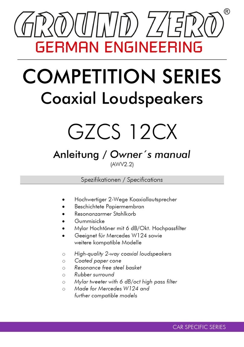 Ground Zero Competition Series owner's manual